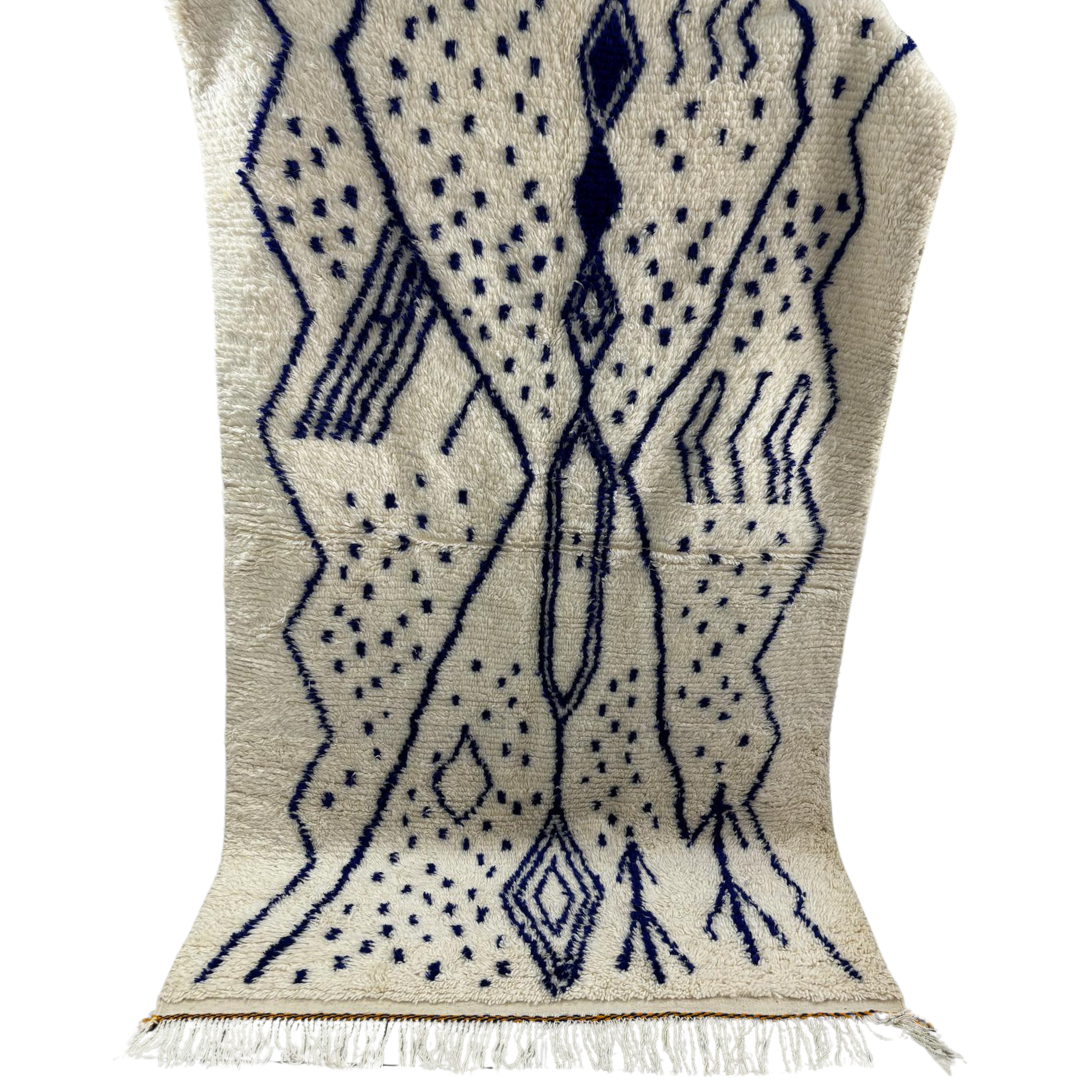 Tapis beige et bleu roi